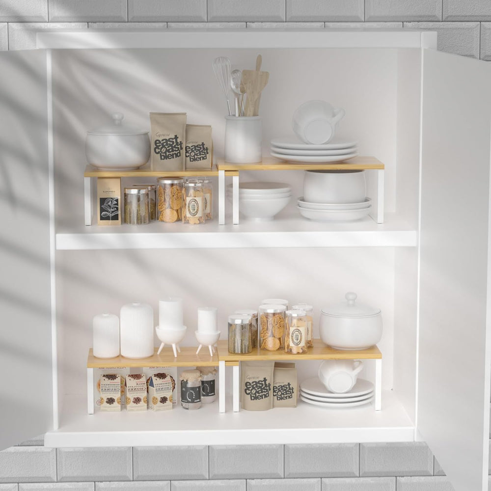 NEX Kitchen Cabinet and Counter Shelf Organizer, Stackable & Expandable, ...