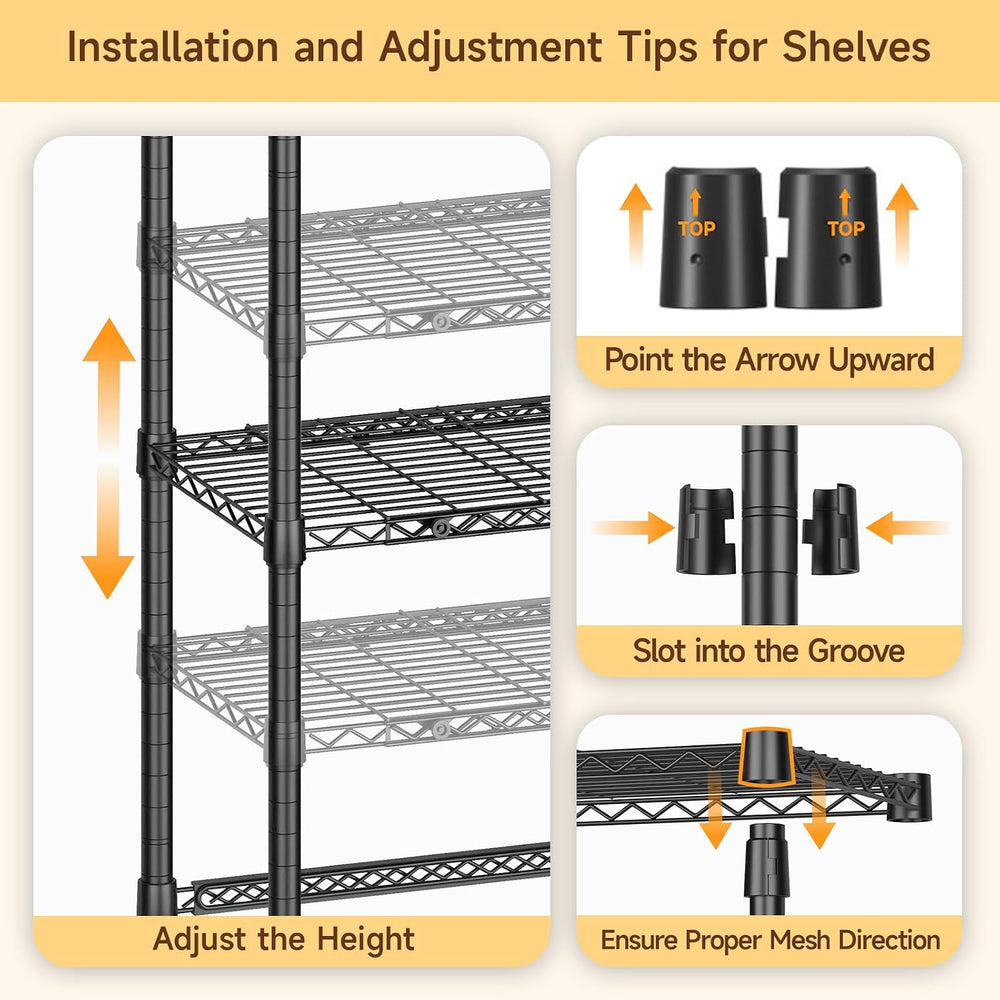 ONBRILL 6 Tiers Expandable Over Washer and Dryer Shelves, Black