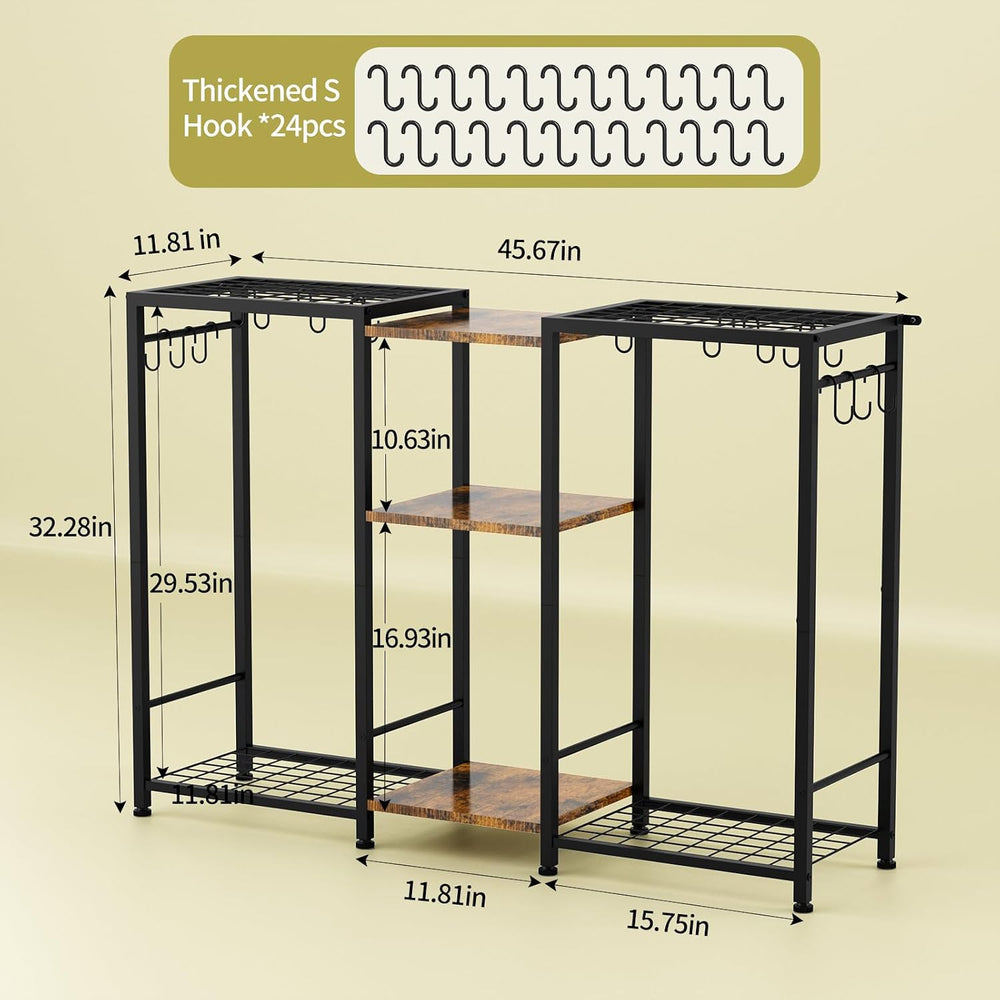 Pot Rack —Expandable Pot and Pan Organizer Rack, Freestanding Kitchen Pot and...