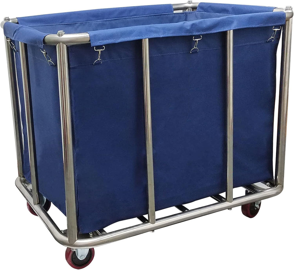 Commercial Laundry Cart with Wheels,440L Large Rolling Laundry cart,Blue-10