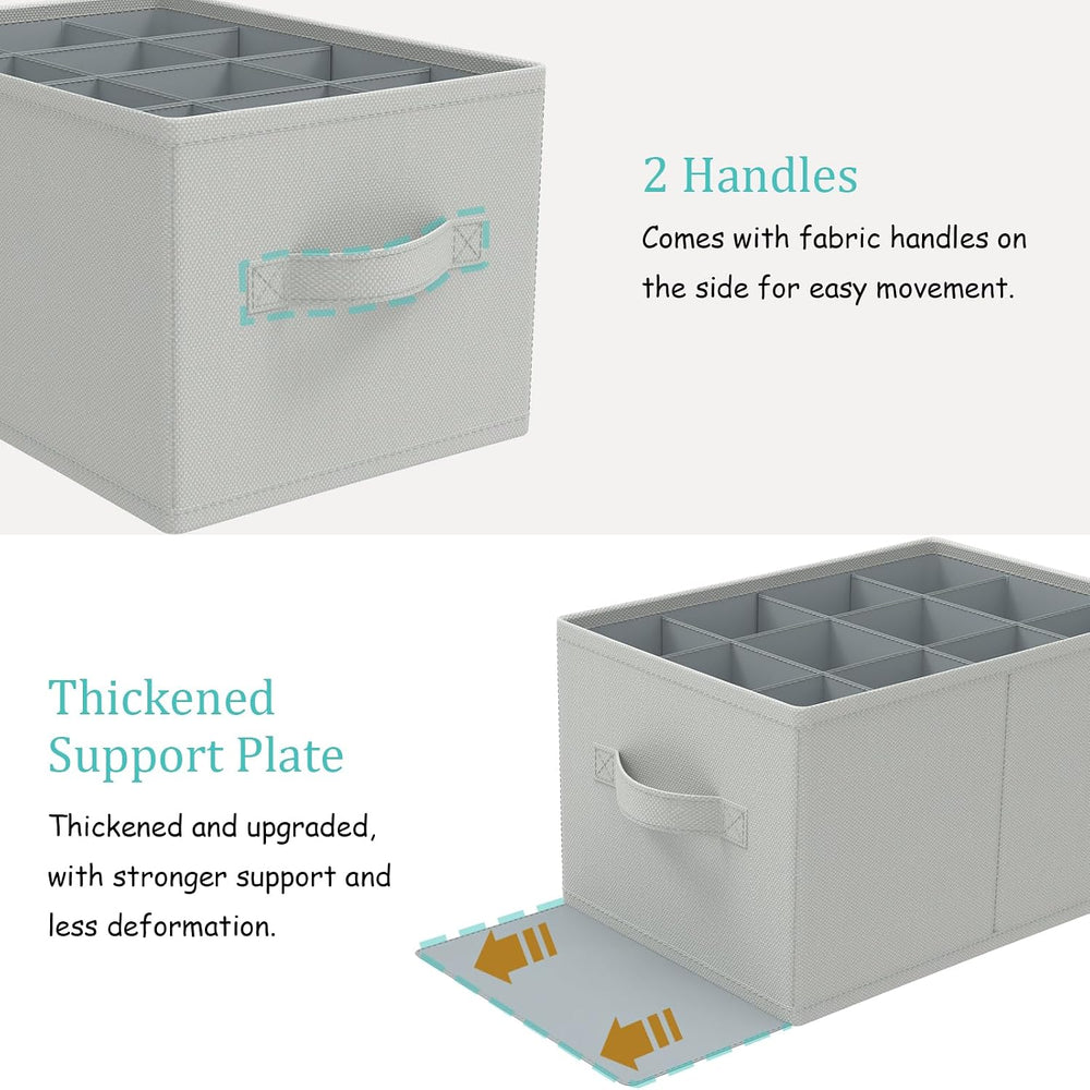 Shoe Organizer, Fits 24 Pairs, 2 Pack, 16.5x12.6x10.2 In, Grey