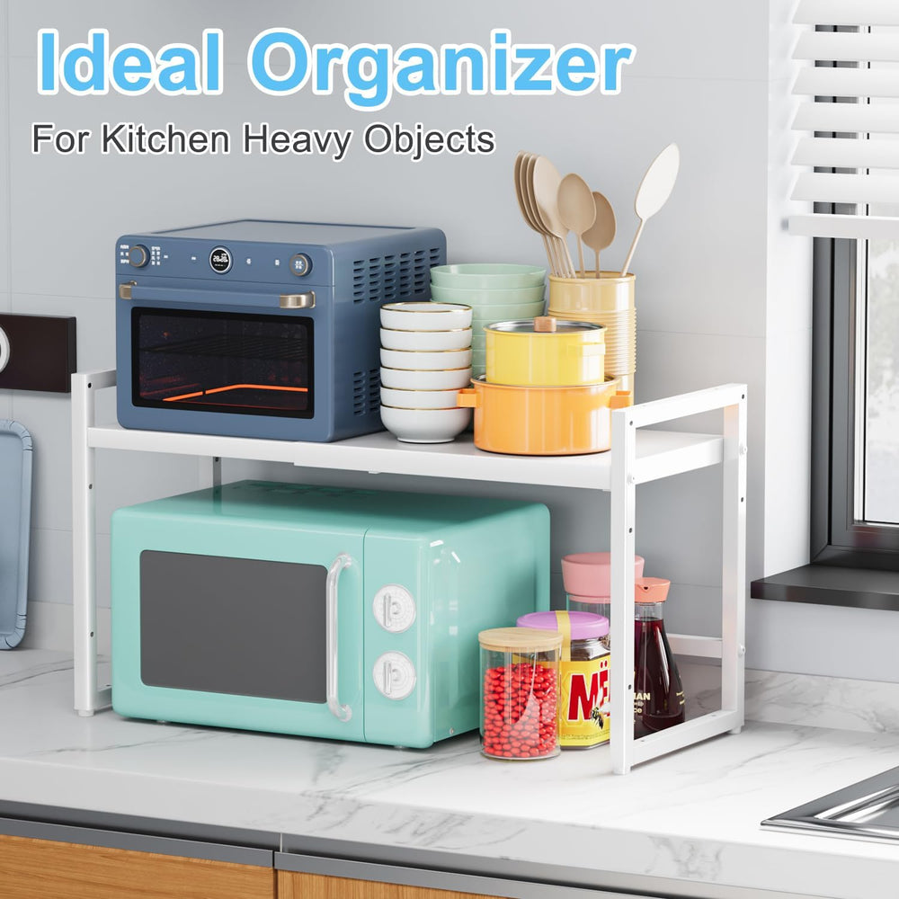 Expandable Kitchen Storage Shelves,110LBS Heavy Duty Metal Shelving Units and...