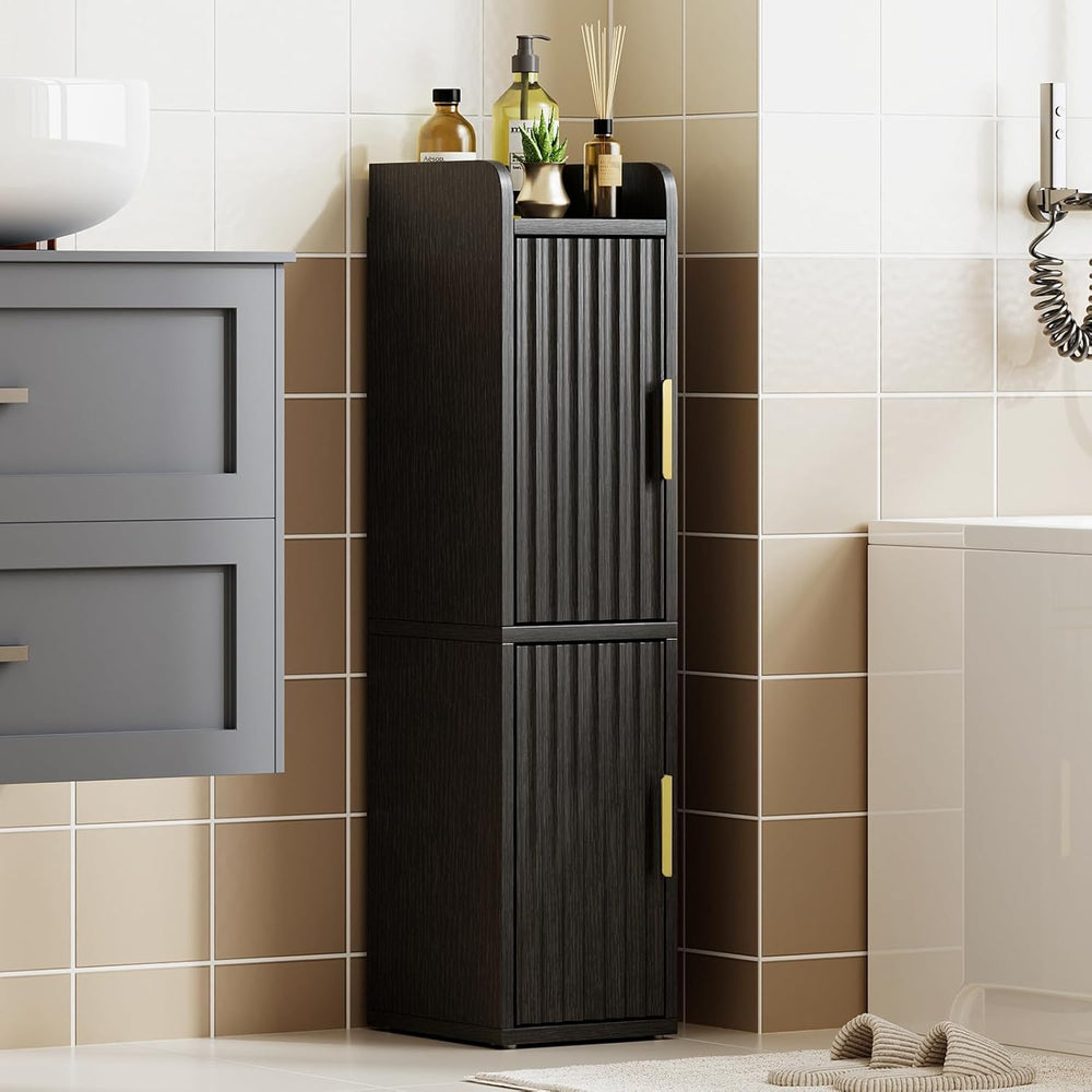 Yoobure Fluted Small Bathroom Storage Cabinet, Narrow Toilet Paper Cabinets