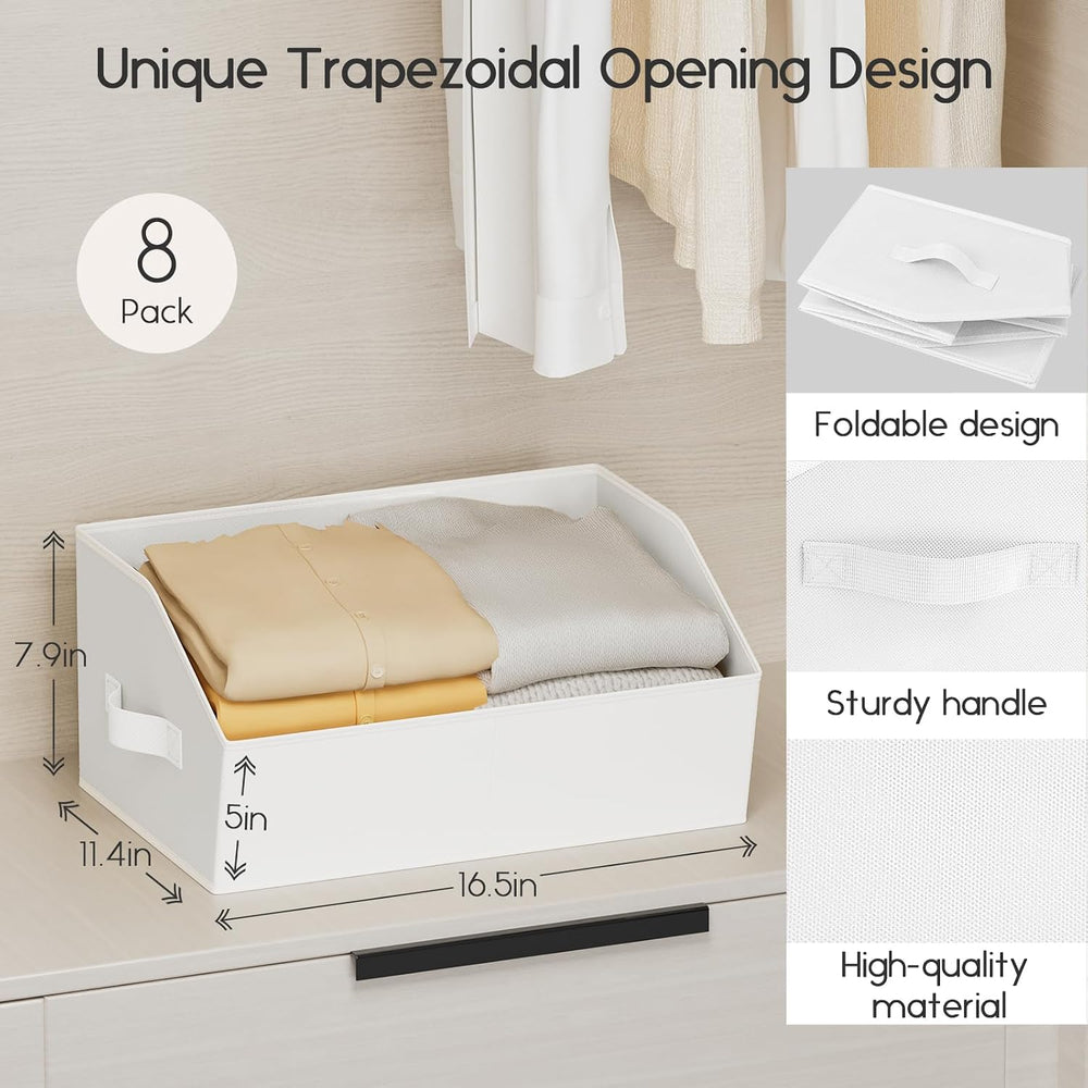 Homsorout Large Closet Organizers and Storage Bins - 6 Pack Trapezoid Storage...