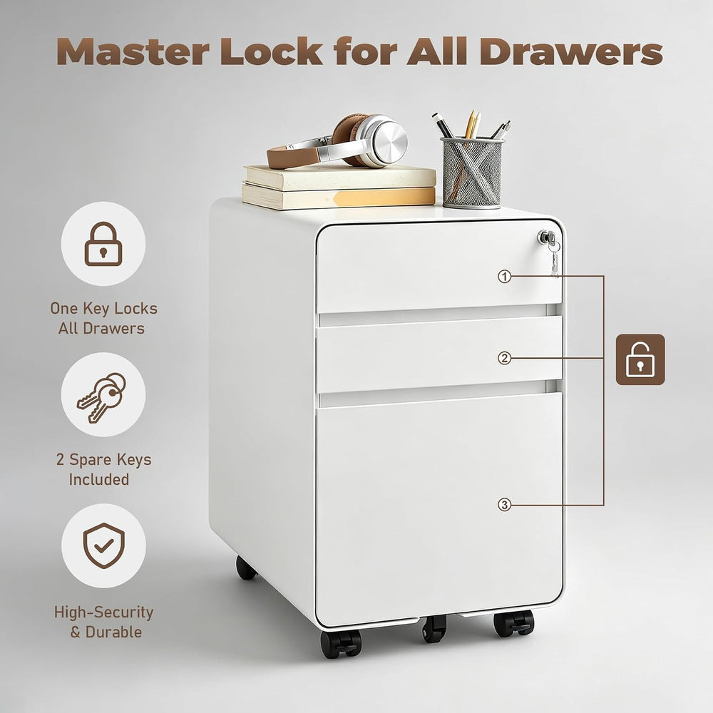 3 Drawer Mobile File Cabinets for Home Office