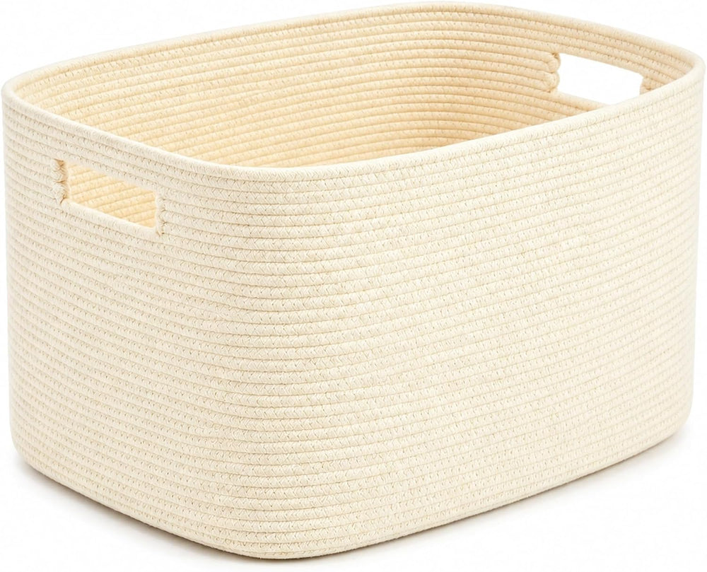 25.4GAL Collapsible Cotton Rope Extra Large Storage Basket For Bedroom Closet...