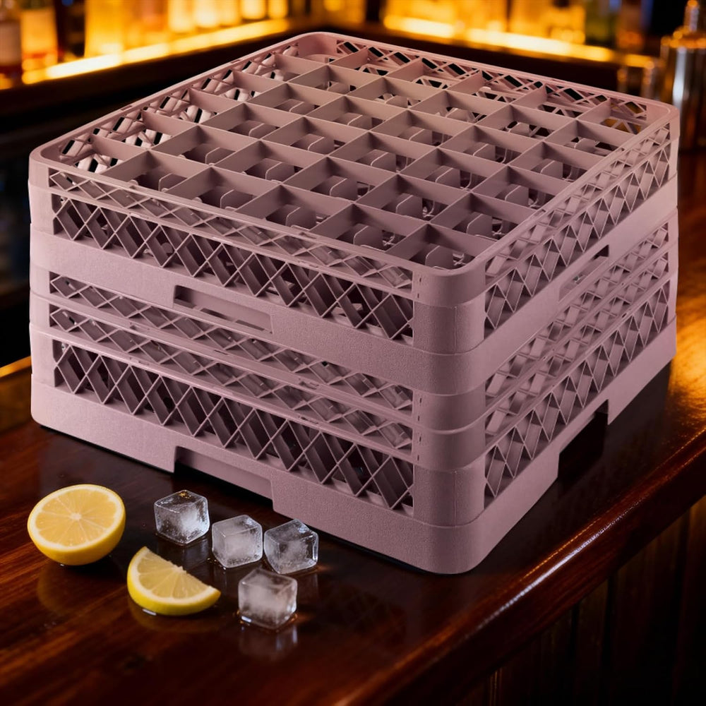 3 Packs 36 Compartment Base with 2 Extenders Commercial Cup Rack | Polypropyl...