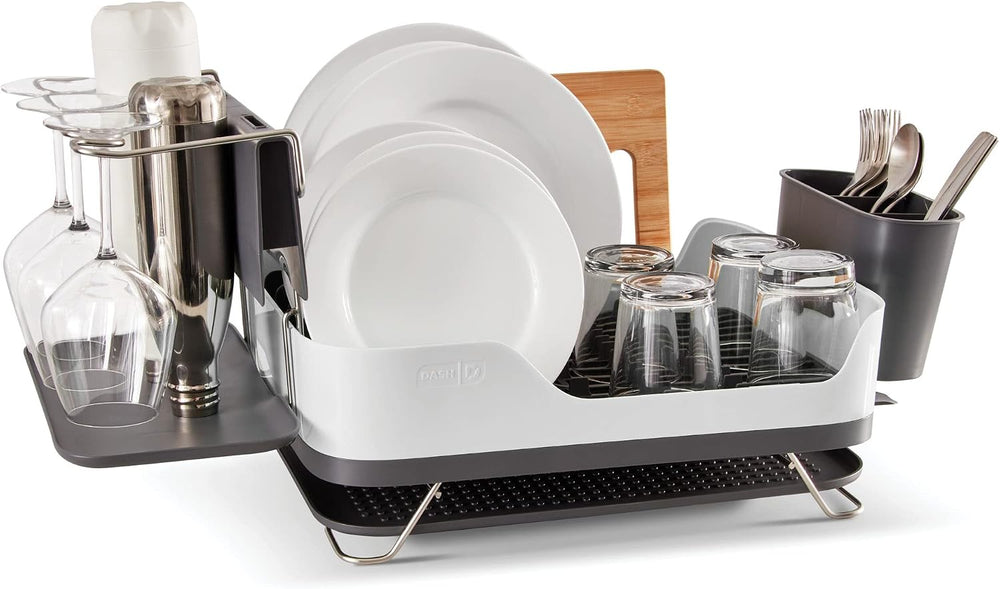DASH SmartStore™ Full Size Dish Rack – Plates, Cups, Utensil Holder, Knife Sl...