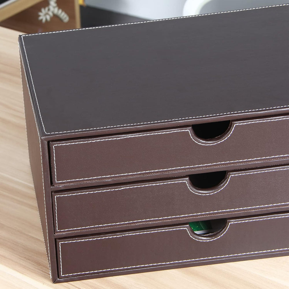 Stackable 3-Drawer Desk Organizer, Executive Office Supplies Desktop Filing A...