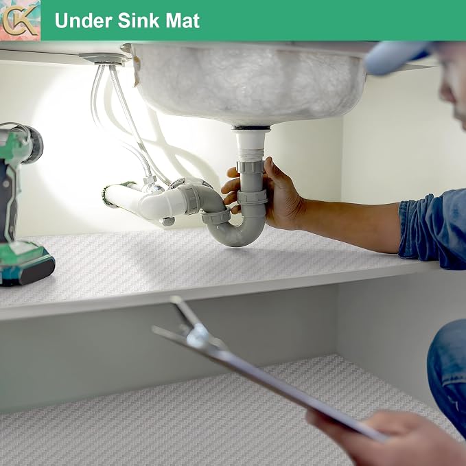 Self-Adhesive Shelf Liner Kitchen Liner, Waterproof Backed Paper Easy Peel and