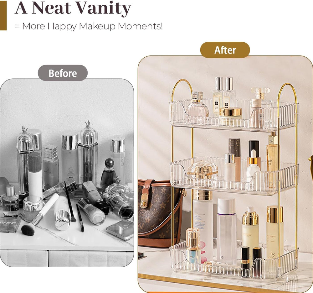 Aveniee Bathroom Counter Organizer, 3 Tier Perfume Skin Care Countertop Stora...