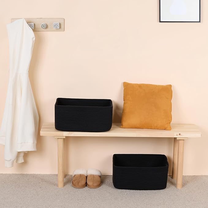 Large Storage Baskets for Organizing, Closet Shelf Baskets for Clothes Blanke...