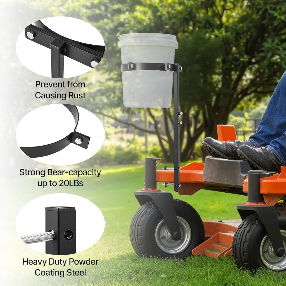 5 Gallon Trash Bucket Holder, Adjustable Height: 19.3–28.3'', Clamp-O...
