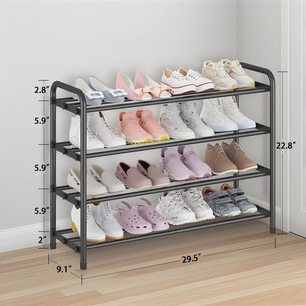 Expandable Metal Shoe Rack for Closet & Entryway, Shoe Storage Organizer
