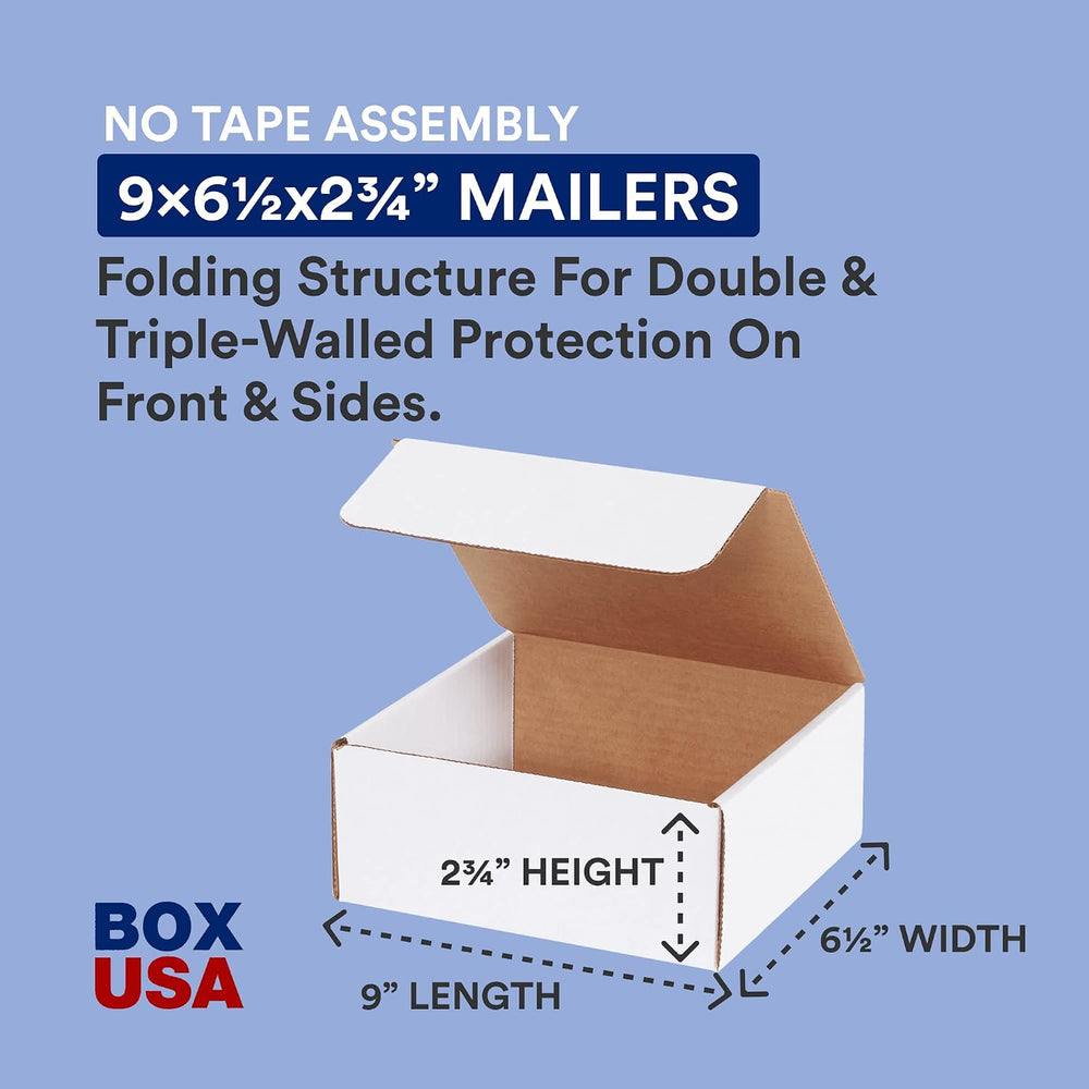 BOX USA Shipping Boxes Small 9"L x 6.5"W x 2.75"H 300-Pack, Ca...