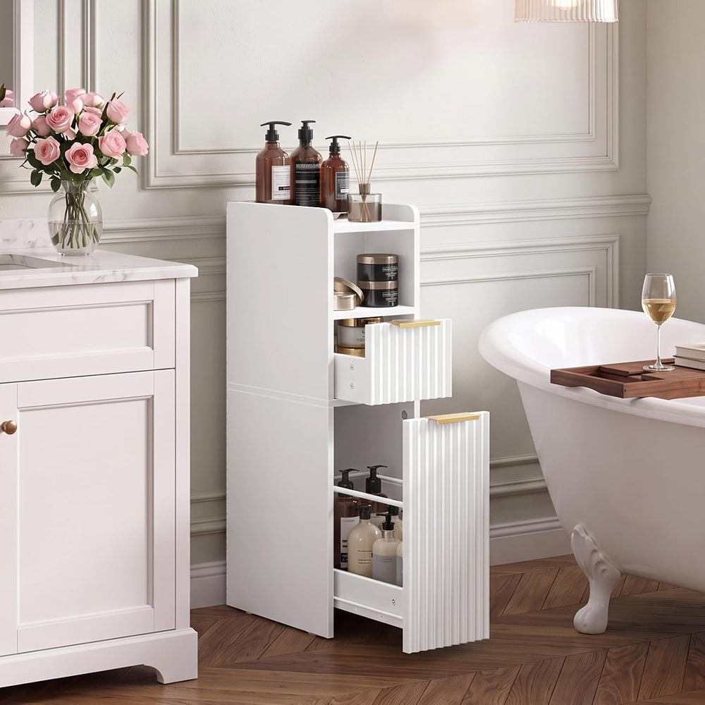 CHOEZON Slim Bathroom Storage Cabinet, Bathroom Organizer with 2 Drawers