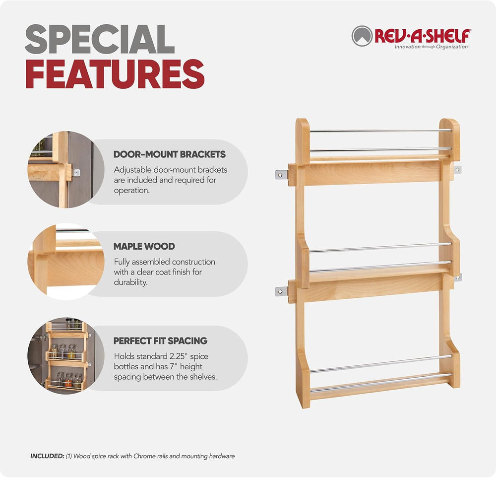 Rev-A-Shelf 18" 3 Tiered Pull Out Shelf Organizer for Kitchen Cabinets, ...