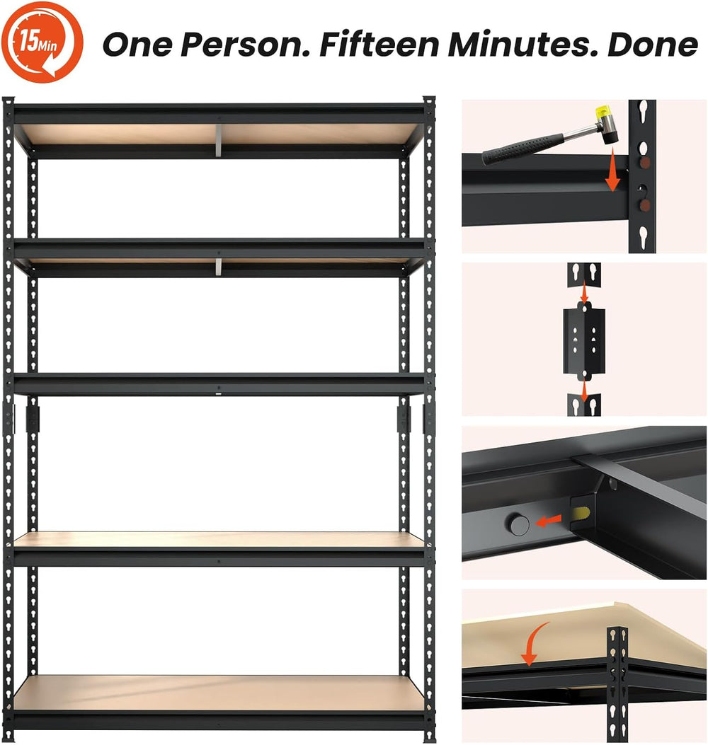DYNALOAD 6000 lbs Heavy Duty Garage Shelving, 5-Tier, 48" W x 24" D...