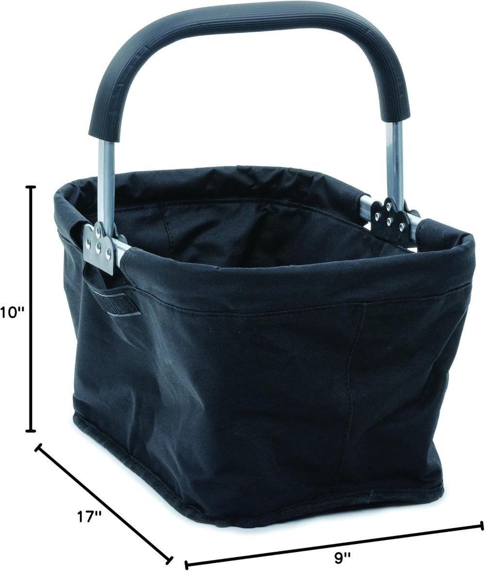 RSVP International Collapsible Market Basket Aluminum Frame, Large Zip Side P...