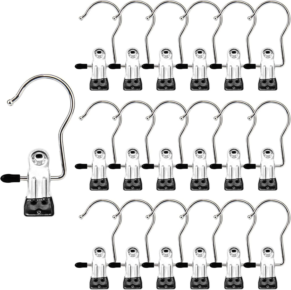 Boot Hangers Clips,100 Pack Black Laundry Hooks Hanging Clip Clothes Pins