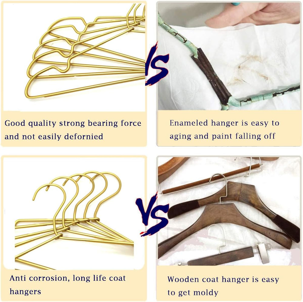 30 Pack Gold Matt Metal Hangers Coat Clothes Hangers with Notches,16.5" ...