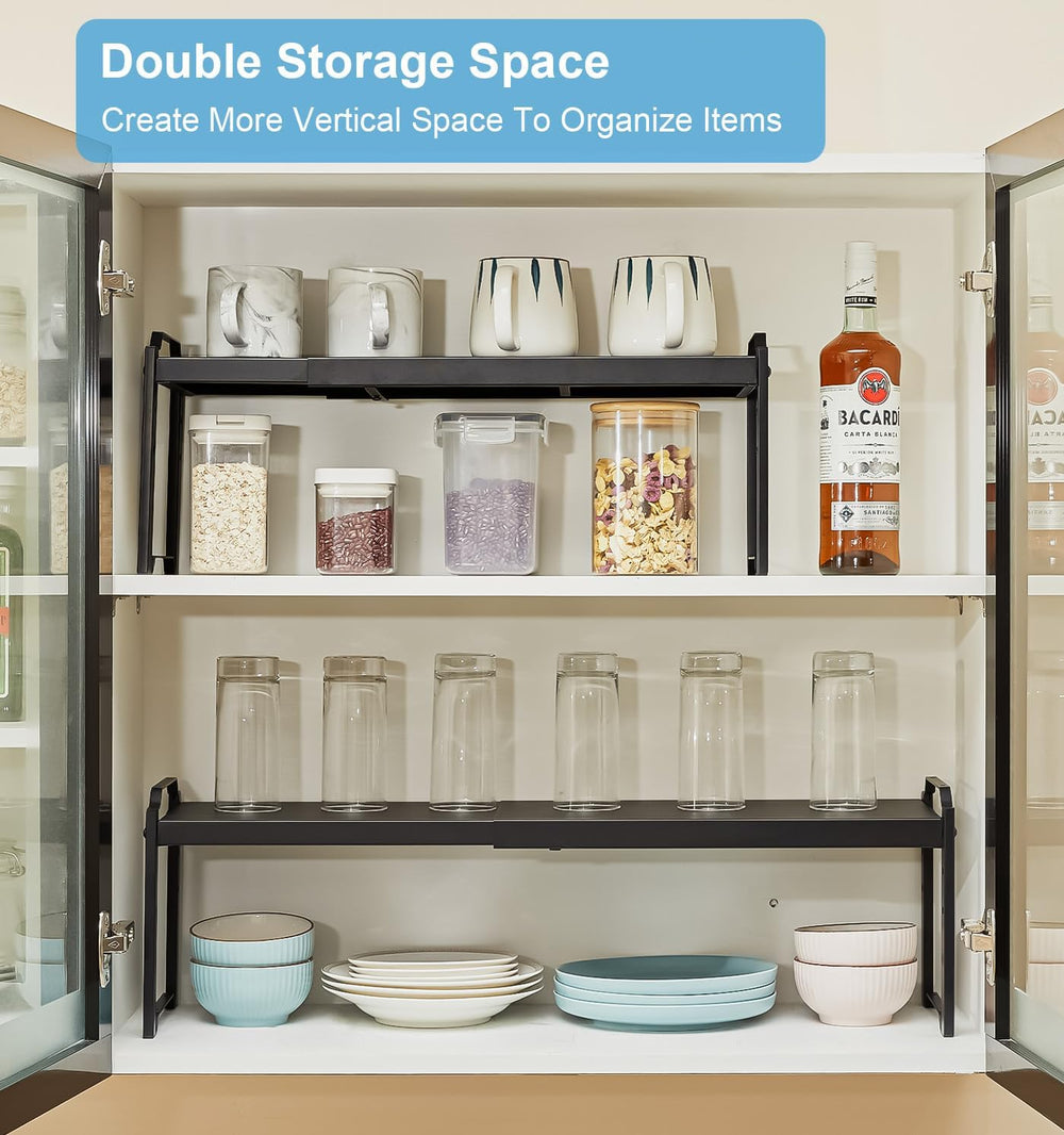 4 Pack Kitchen Cabinet Shelves Organizers, Kitchen Counter Storage Shelf Spic...