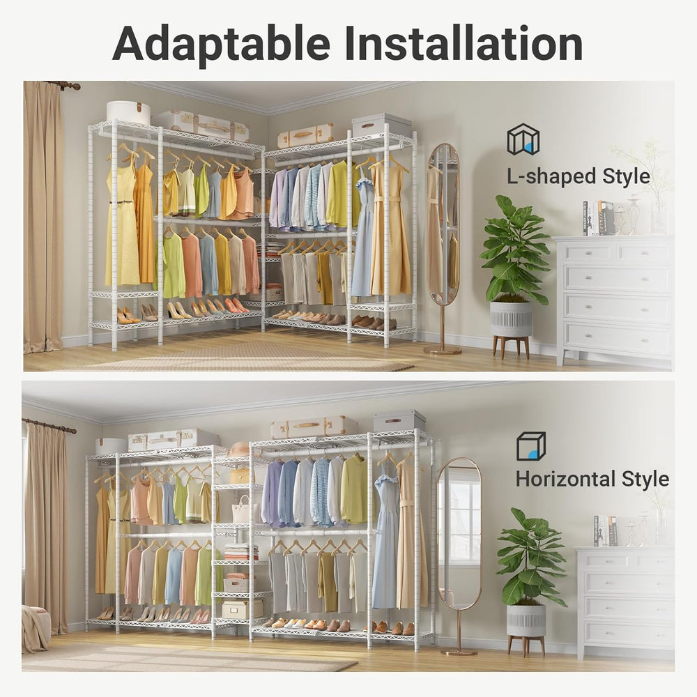 VIPEK X5 Extra Large Expandable Clothes Rack, Closet Organizer System White