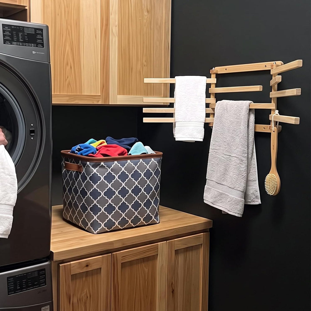 Novabright 1 Pcs Wood Foldable Wall Mounted Drying Rack, Original