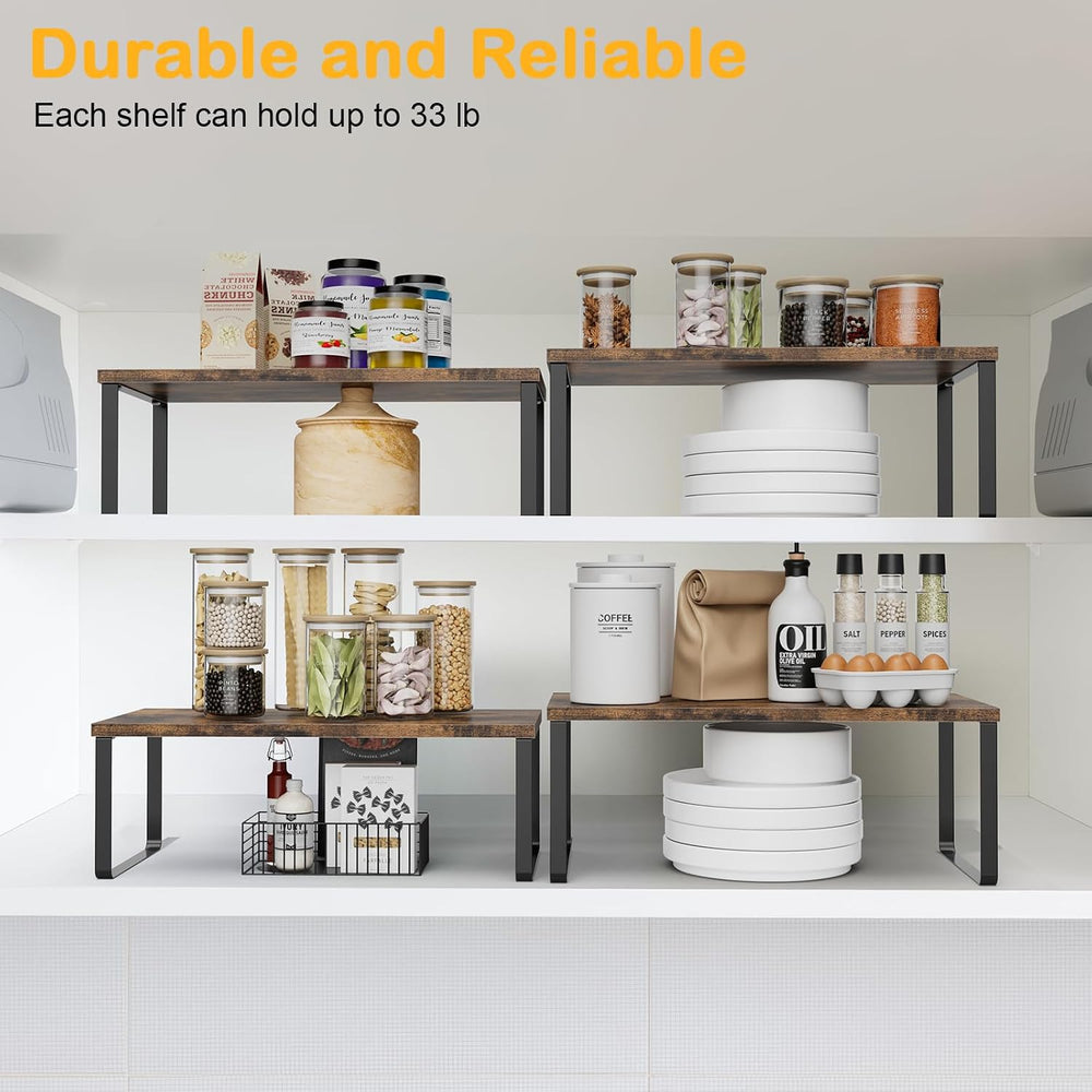 OGEMXU Cabinet Shelf Organizers, 15.7 inches Large Kitchen Counter Shelf, Set...