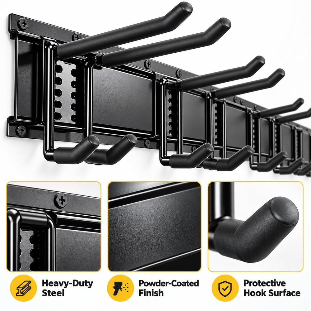 Ski Rack 66" Garage Tool Organizer Wall Mount 700 lbs Garden Tool Organizer