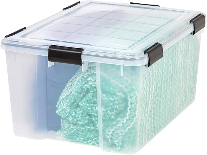 IRIS USA 110559 62.8 Quart Weathertight Plastic Storage Box (4 Pack)