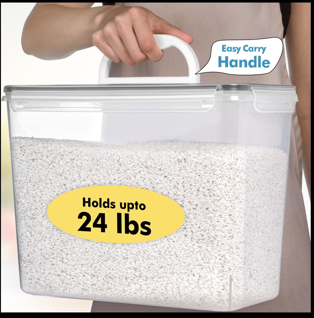 Shazo 2 PC (11L | 372 oz) Flour Sugar Storage Containers with Easy Carry Hand...