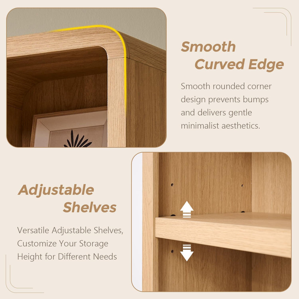 67" Tall Narrow Bathroom Storage Cabinet w/Door & Drawers, Natural