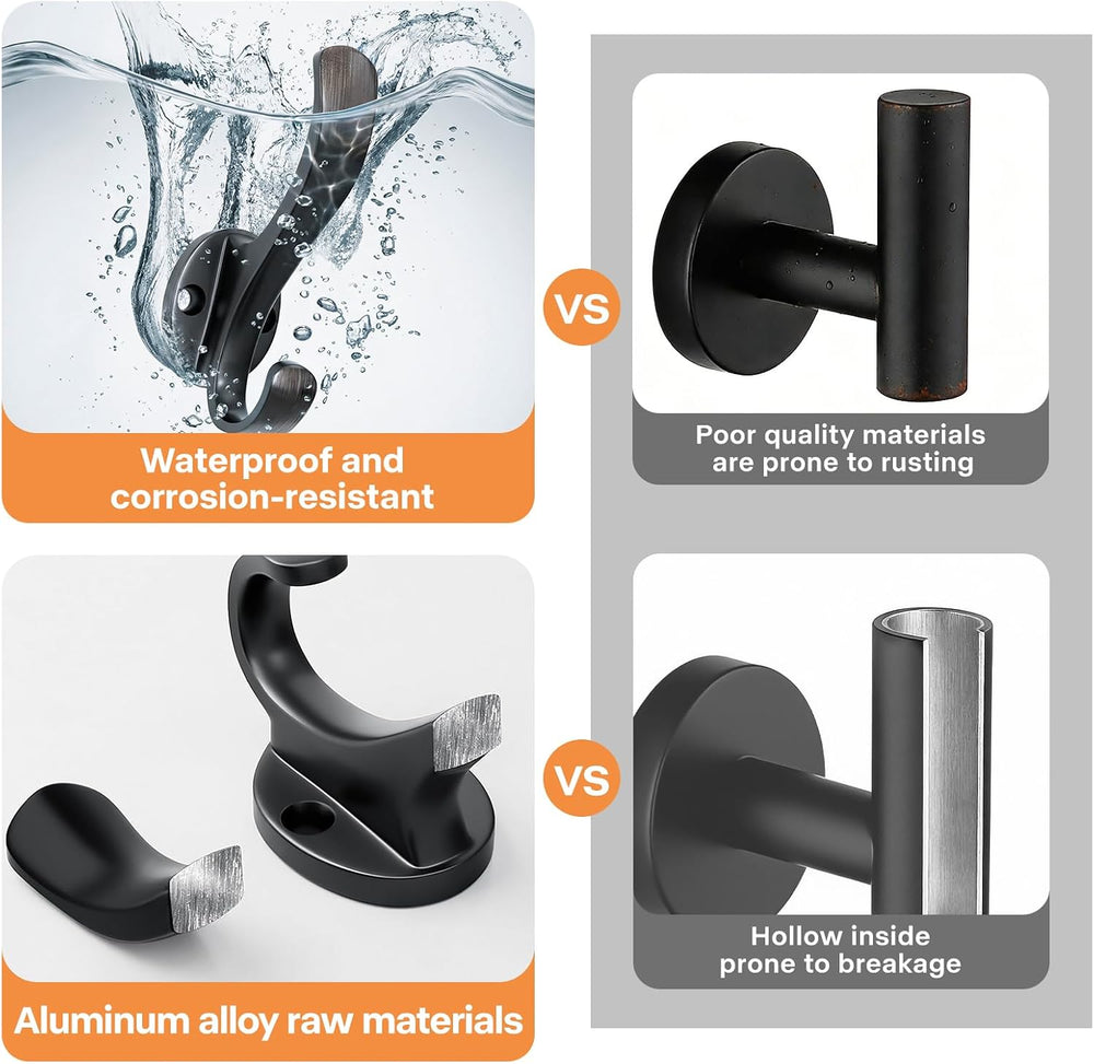 Coat Hooks Heavy Duty - Easy to Install Metal Towel Hooks Screw-in Wall Hooks...