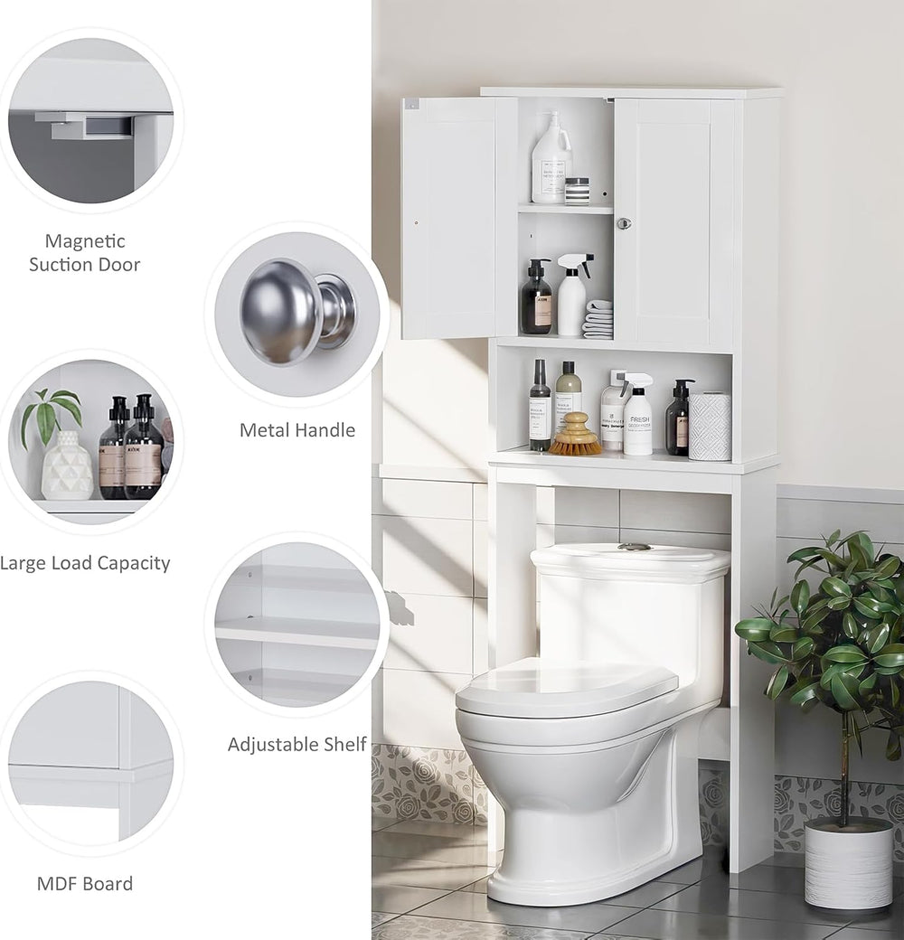 Over the Toilet Storage Cabinet, Bathroom Storage Organizer Over Toilet, Spac...