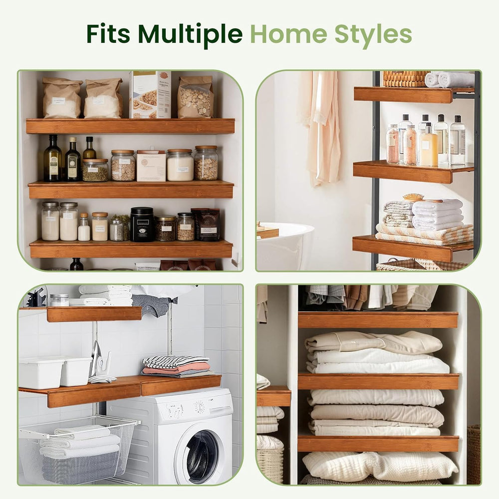 Bamboo Wire Shelf Covers for Wire Shelving, 24" W X 16" D, 5 PCS
