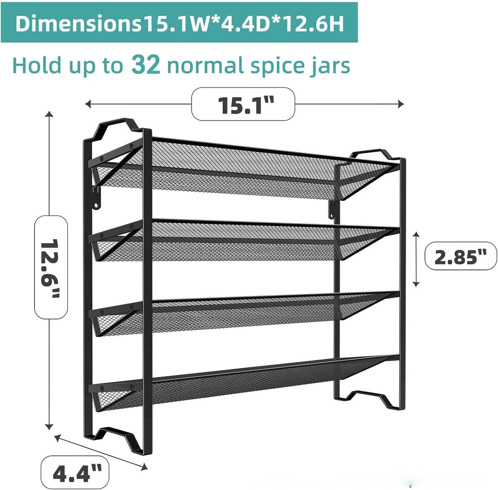 Simple Trending 4-Tier Spice Rack Organizer, Spice Rack with 32 Empty Spice J...