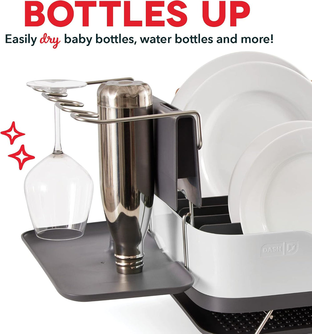 DASH SmartStore™ Full Size Dish Rack – Plates, Cups, Utensil Holder, Knife Sl...