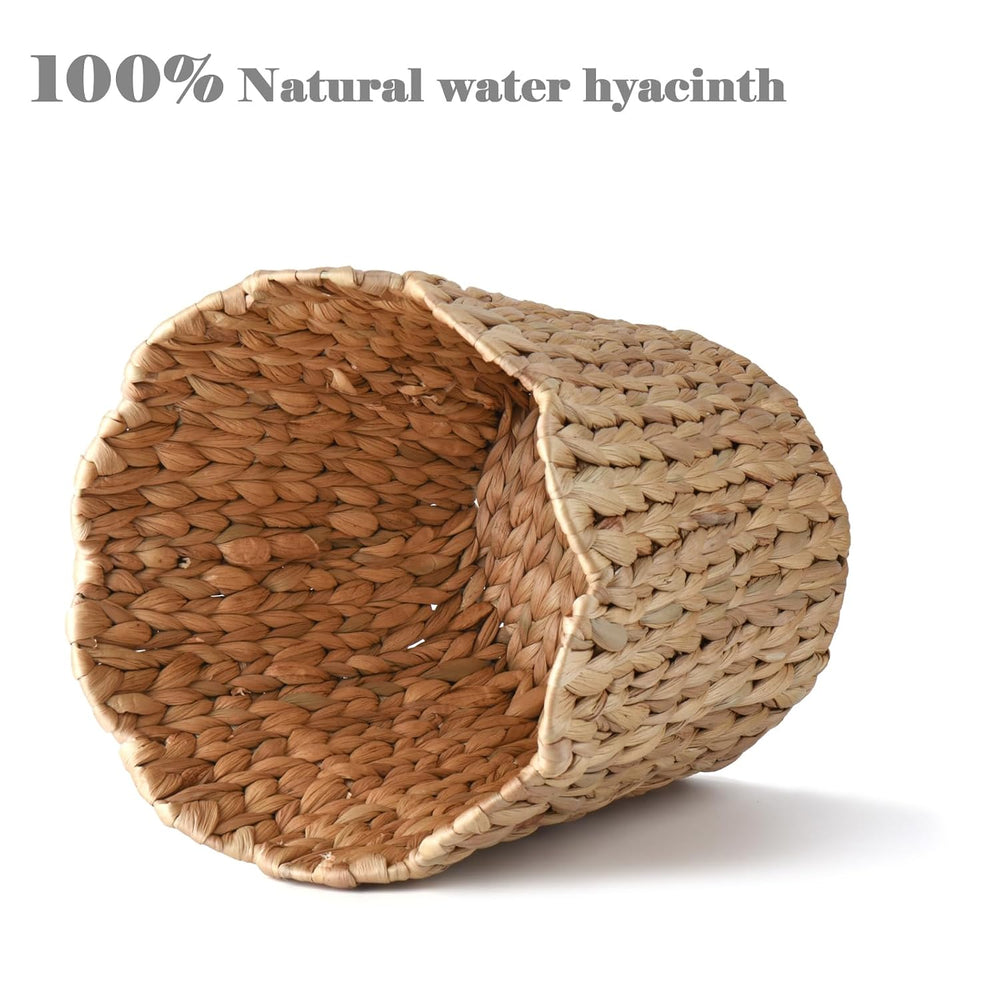 2.6 Gallon Scalloped Edge Wicker Waste Basket with Removable Plastic Liner, H...