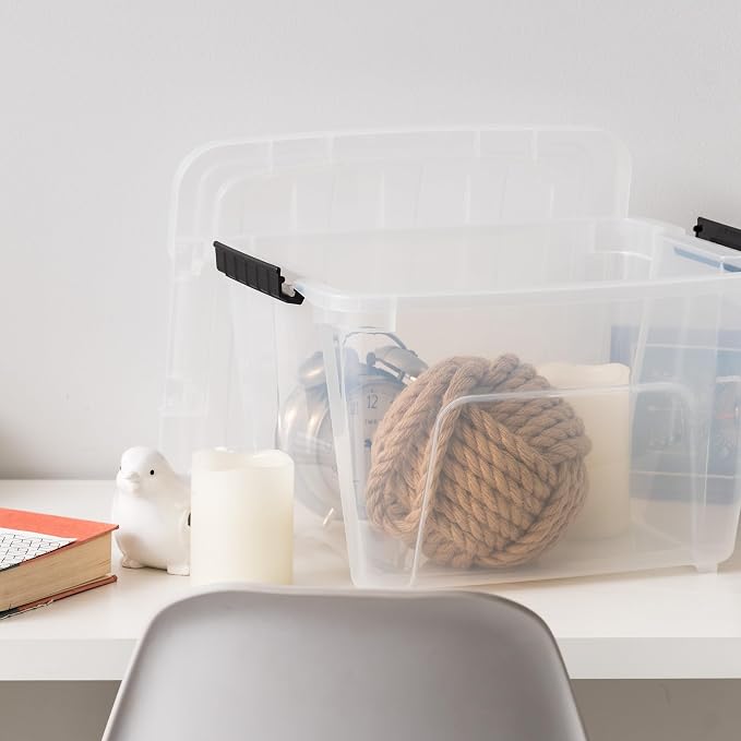 IRIS USA 19 Qt Stackable Plastic Storage Bins (6-Pack)
