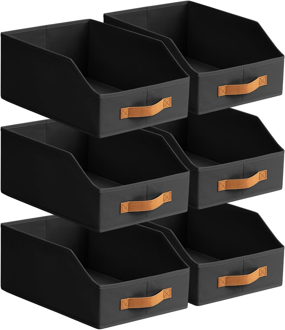 Fabric Storage Bins for Organizing - 6 Pack Large Trapezoid Collapsible Stora...