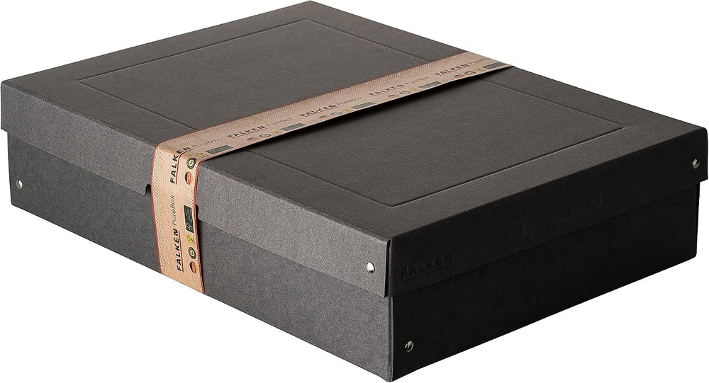 FALKEN Original PureBox Black Made in Germany 100 mm High DIN A3 Storage Box ...