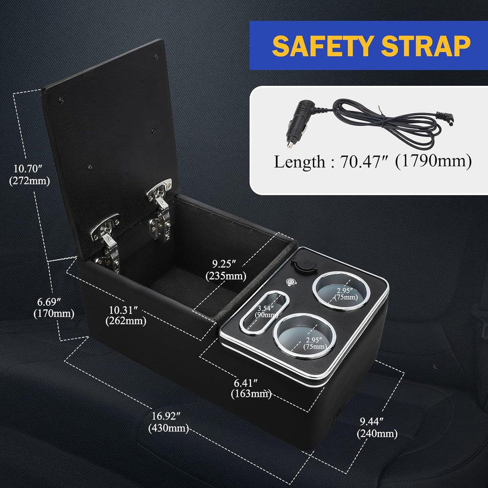 Upgrade Center Console Organizer for Car & Van & Truck with Cup Holder