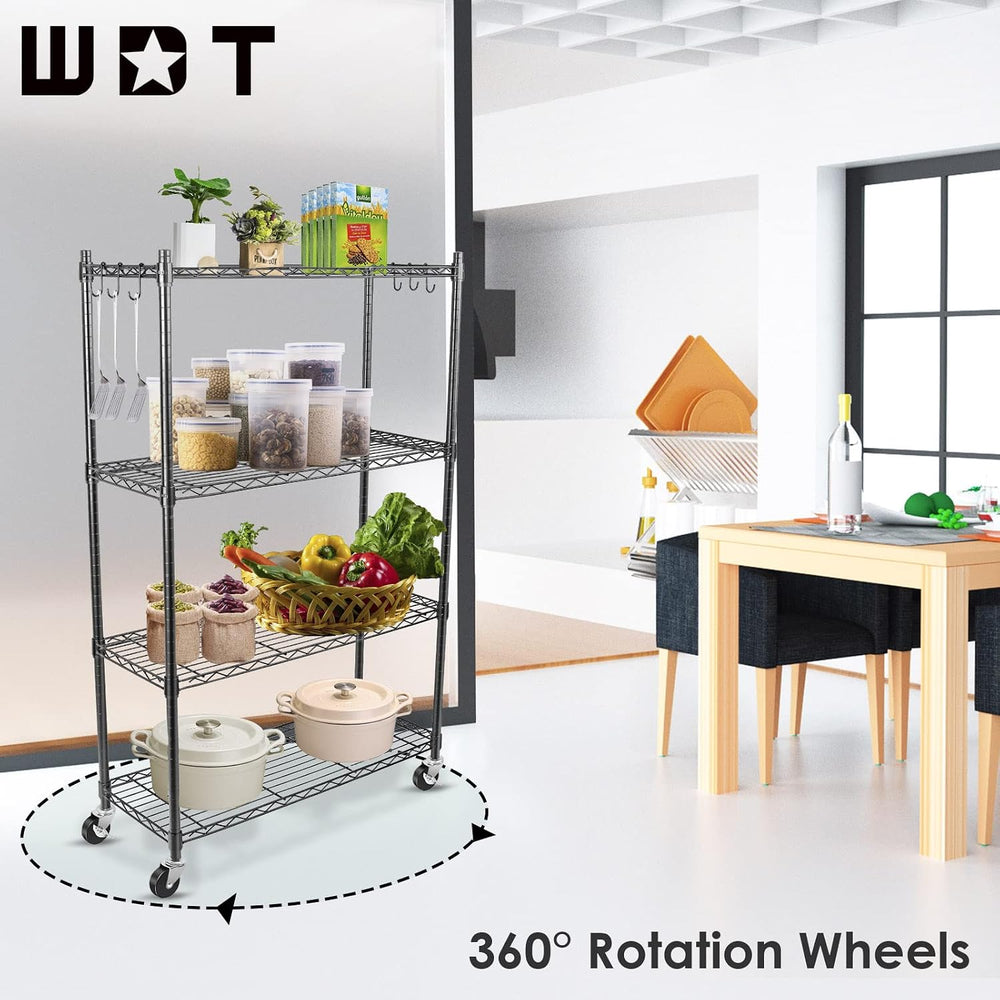 WDT 4-Tier Storage Shelves, Heavy Duty Metal Shelves Wire Rack Shelving Unit,...