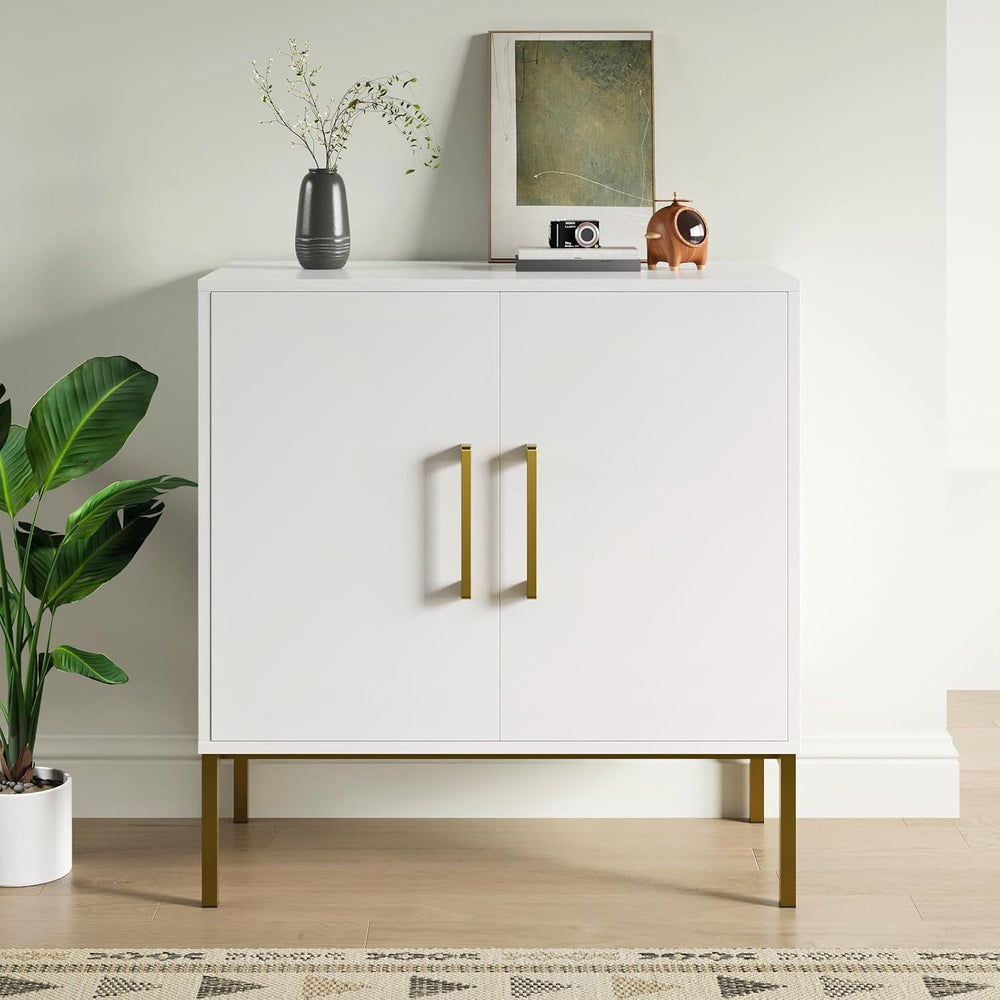 LYNSOM Storage Cabinet with Doors, Free Standing Living Room Cabinet, Modern ...