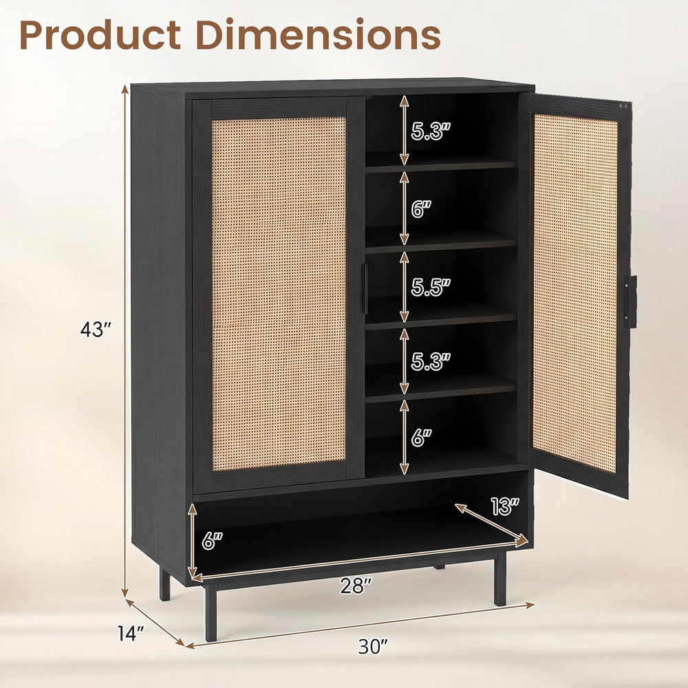 LOKO Shoe Storage Cabinet, Freestanding Hidden Shoe Cabinet (Black)