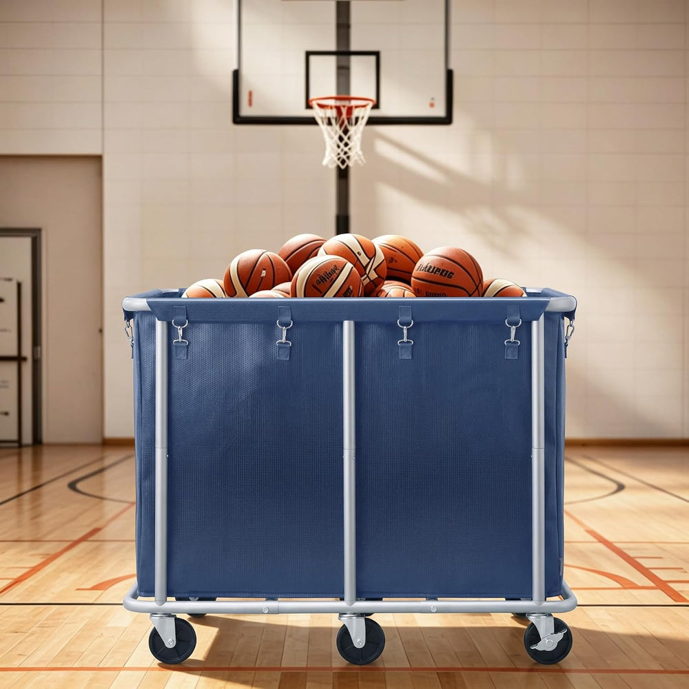 STORAGE MANIAC Commercial Laundry Cart with Wheels, 420L Blue