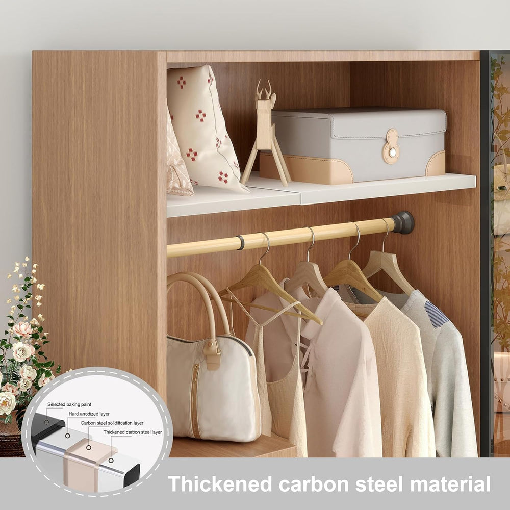 Cream White Adjustable Shelf for Closet (L：18.9-35.4in D：11.81 in)