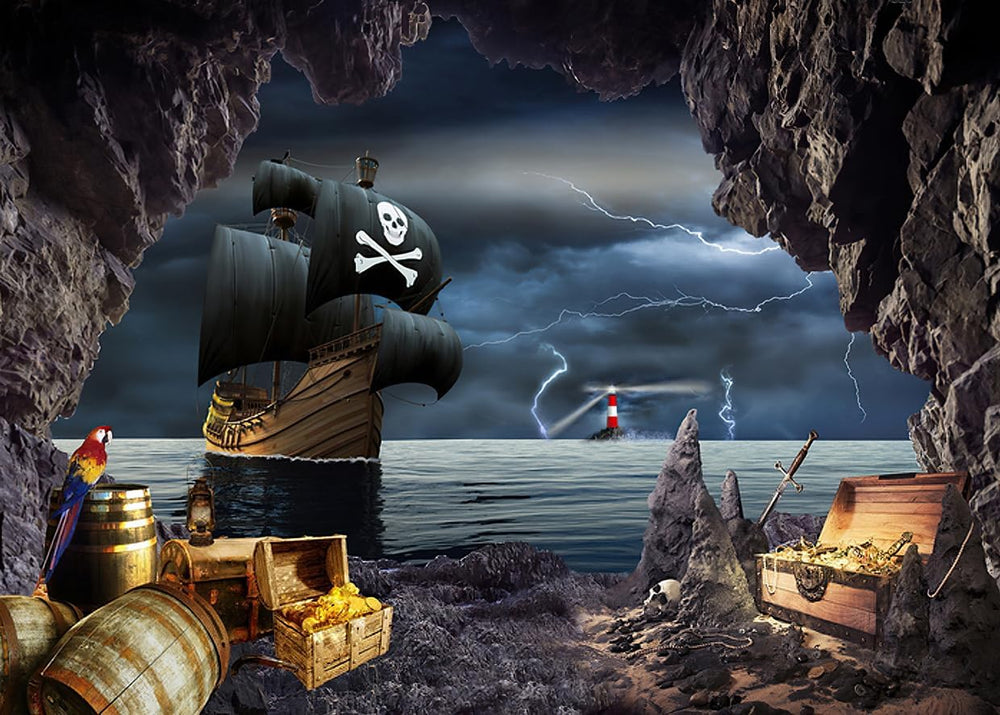 10X8FT Pirate Party Backdrop Halloween Pirate Backdrop F104