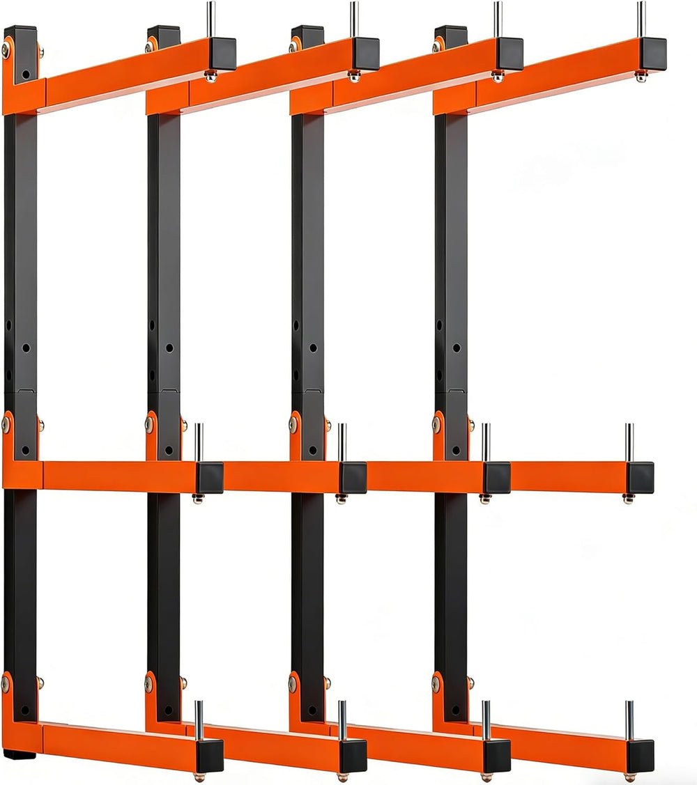 4 Pack Lumber Rack Wall Mount, Heavy Duty Wood Storage Racks, 6-Level System ...